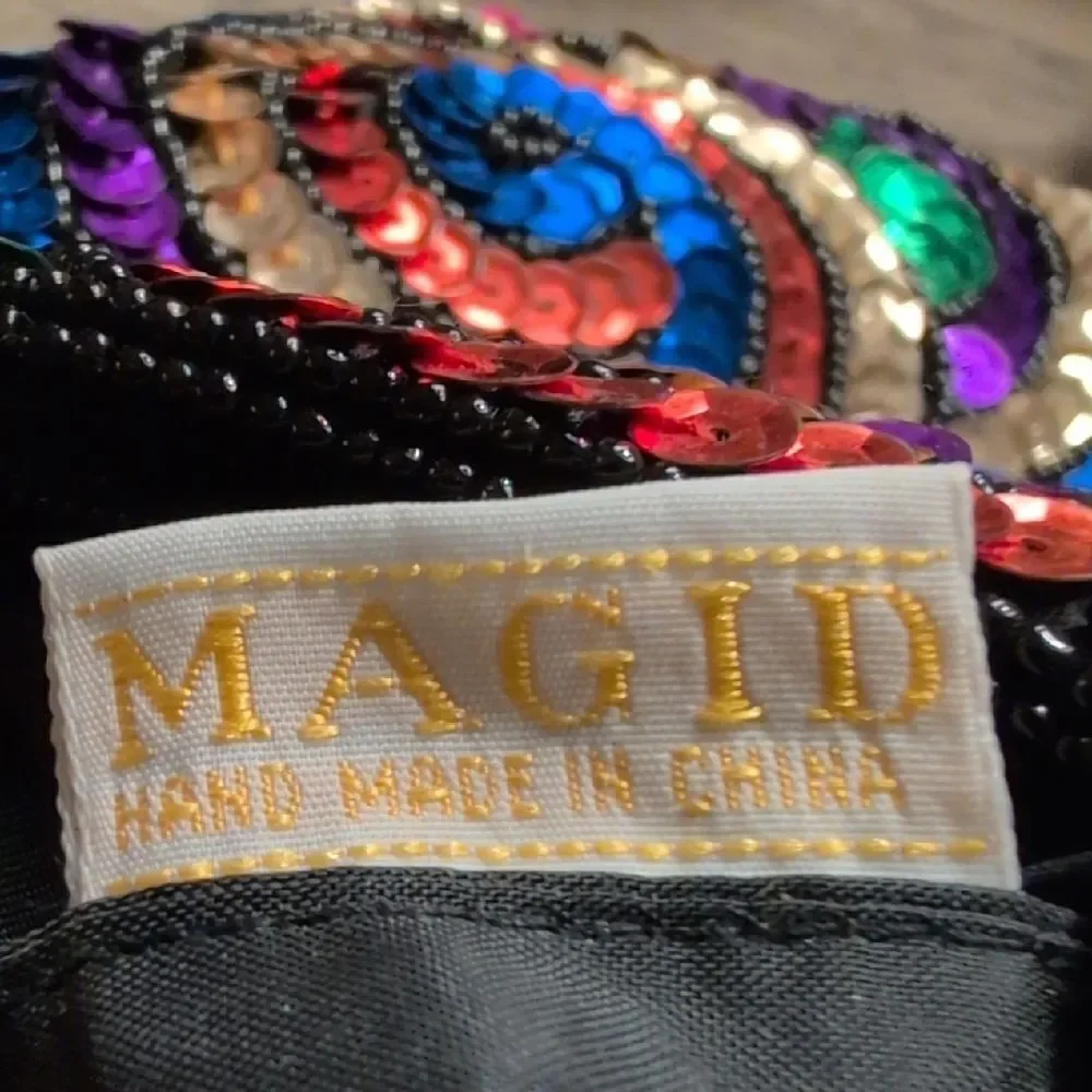 Magid Shoulder Bag with Colorful Sequin Swirl Design Special Occasion Clutch